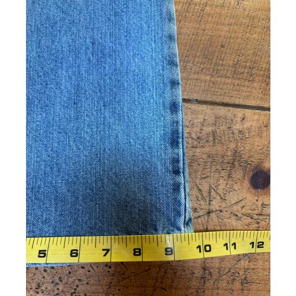 Harley Davidson Womens Bootcut Blue Denim Jeans 2007 Size 18 Regular FLAW - Picture 10 of 10